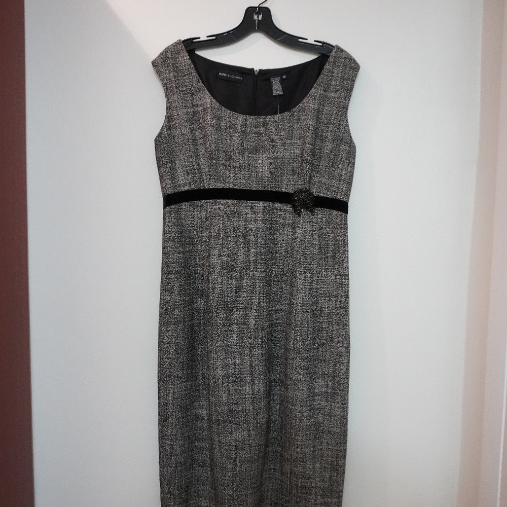 Dana Buchman Wool Sheath Dress w/ Brooch Pin (NWT) - Picture 2 of 7